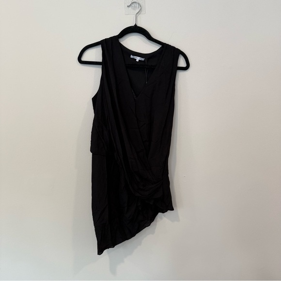 Helmut Lang Asymmetrical Minimalist Black Silk Top new with tag Medium 1894 - Picture 2 of 12